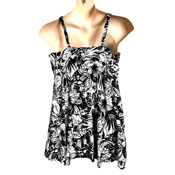 Swim Solutions Support Control Size 22W Swim Dress Black White NWT $122 - Picture 11 of 16